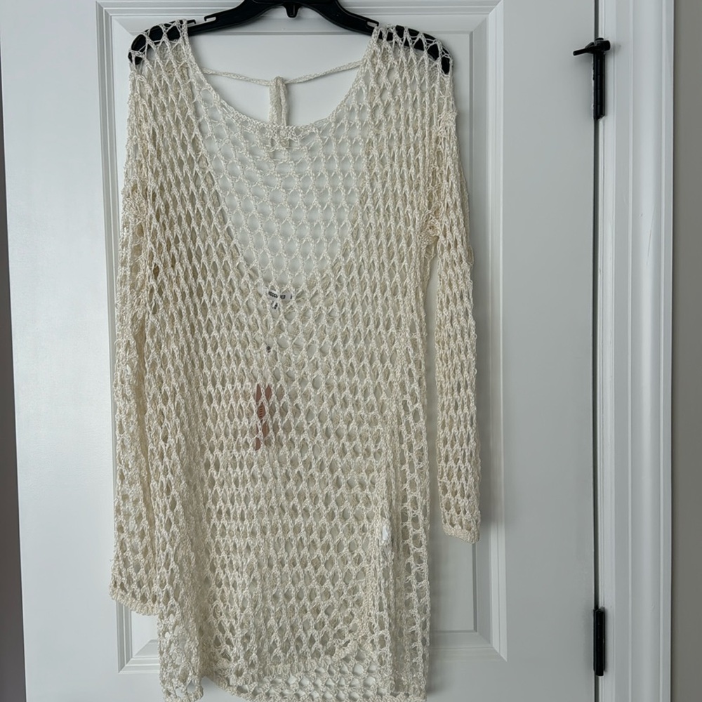 Long sleeve netted cover up
